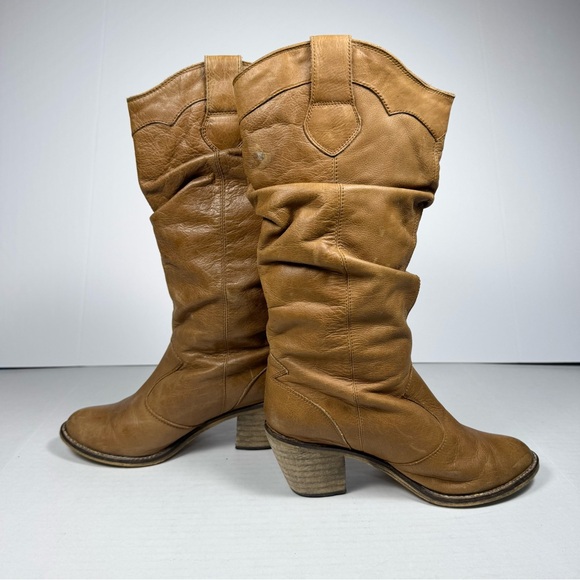Steve Madden Shoes - Steve Madden Leather Western Style Cowboy Boot Tan Womens Size 6